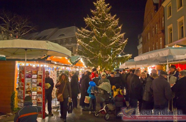 Зима и Рождественский рынок в Лёррахе
